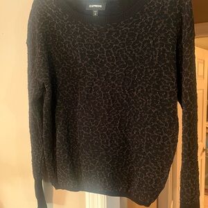 Express Black and Brown Patterned Sweater